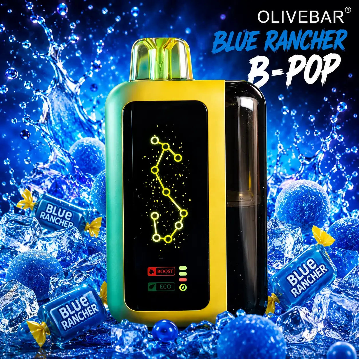 Olivebar geek clear disposable vape 80000 puffs blue rancher B-POP