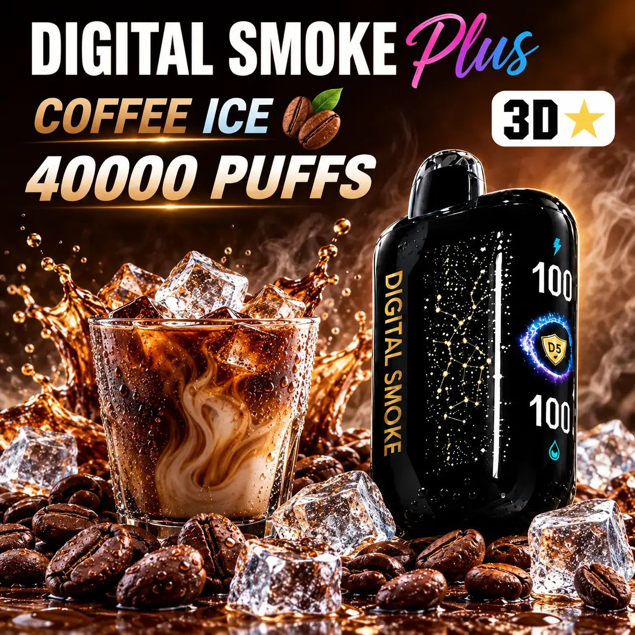 Digital smoke plus vape 40k puffs coffee ice