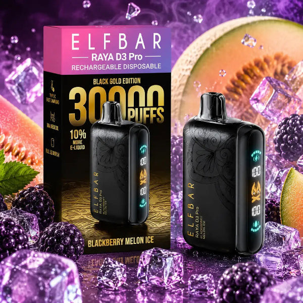 elf bar raya d3 pro vape - blackberry melon ice