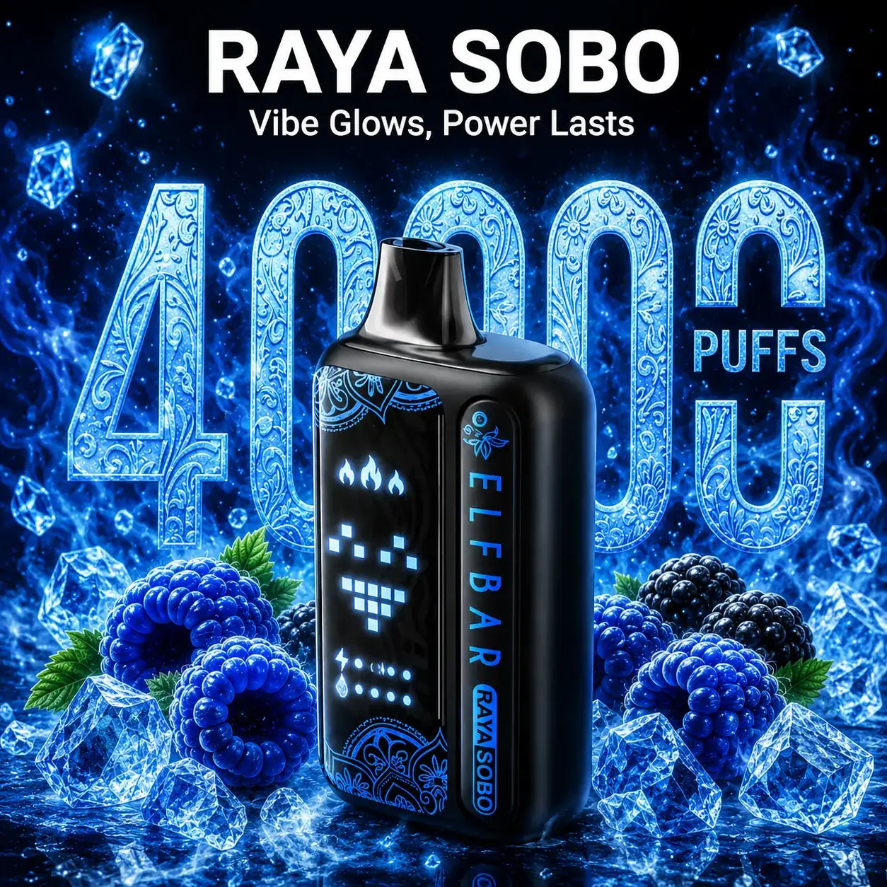 Elfbar Raya Sobo 40000 puffs vape - blue razz ice