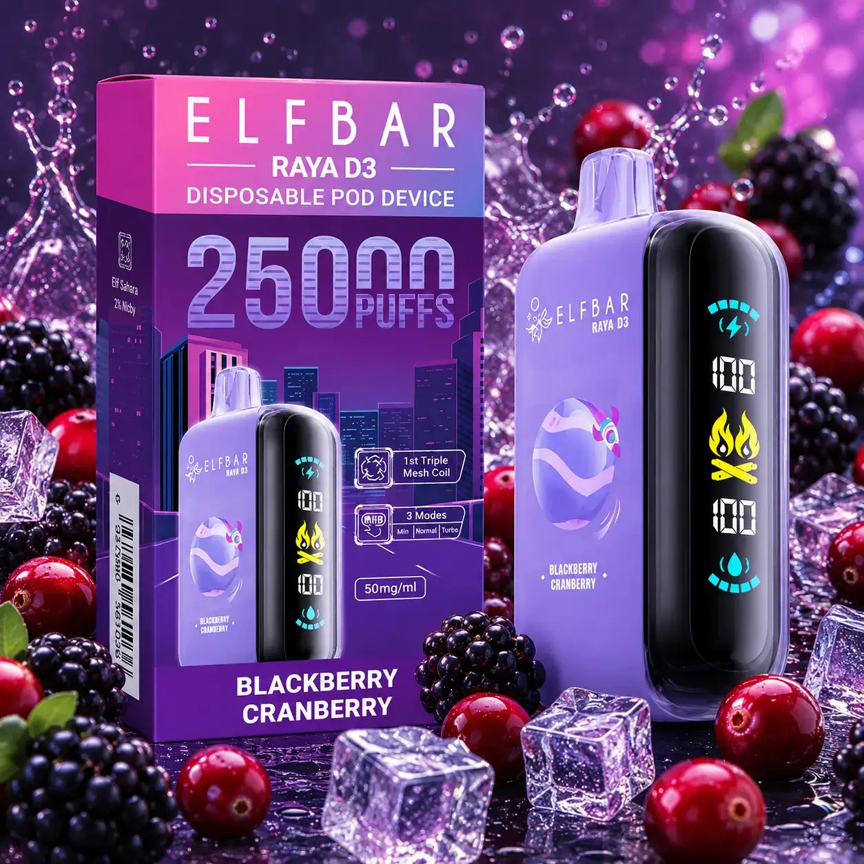 Elfbar Raya D3 vape - Blackberry Cranberry
