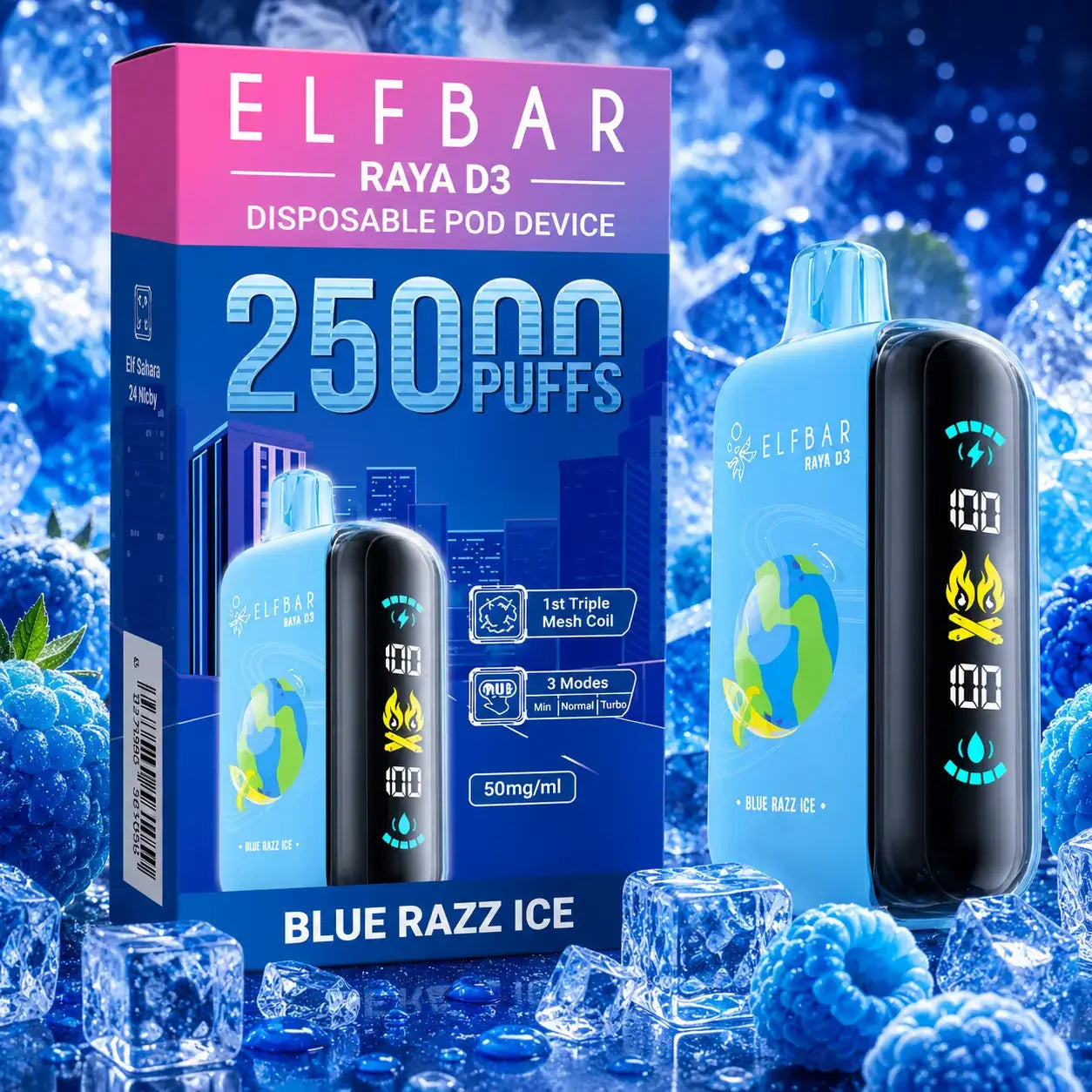 Elfbar Raya D3 vape - Blue Razz Ice