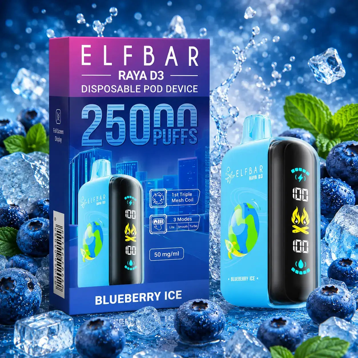 elfbar raya d3 vape - blueberry ice