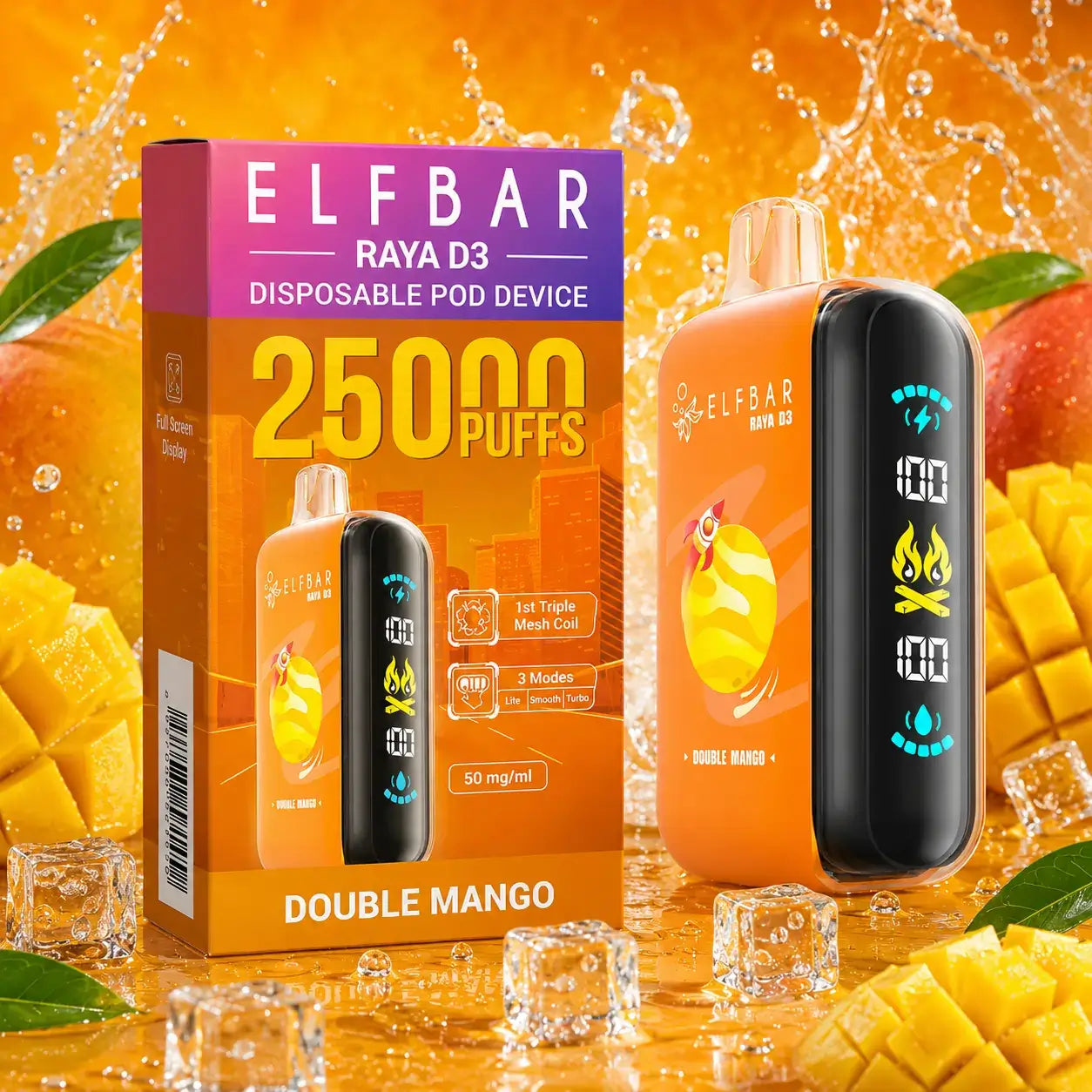 elfbar raya d3 vape pod - double mango
