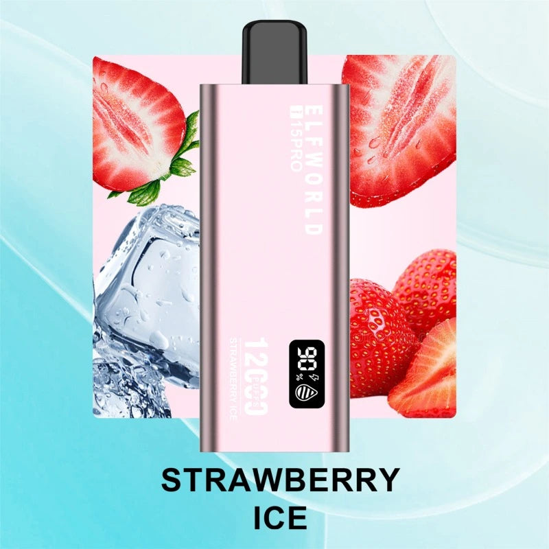Elfworld i15Pro vape 12k puffs strawberry Ice flavor online at MonkBro India