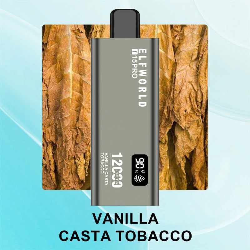 12k puffs vape elfworld i15 pro Vanilla Casta Tobacco flavor in India