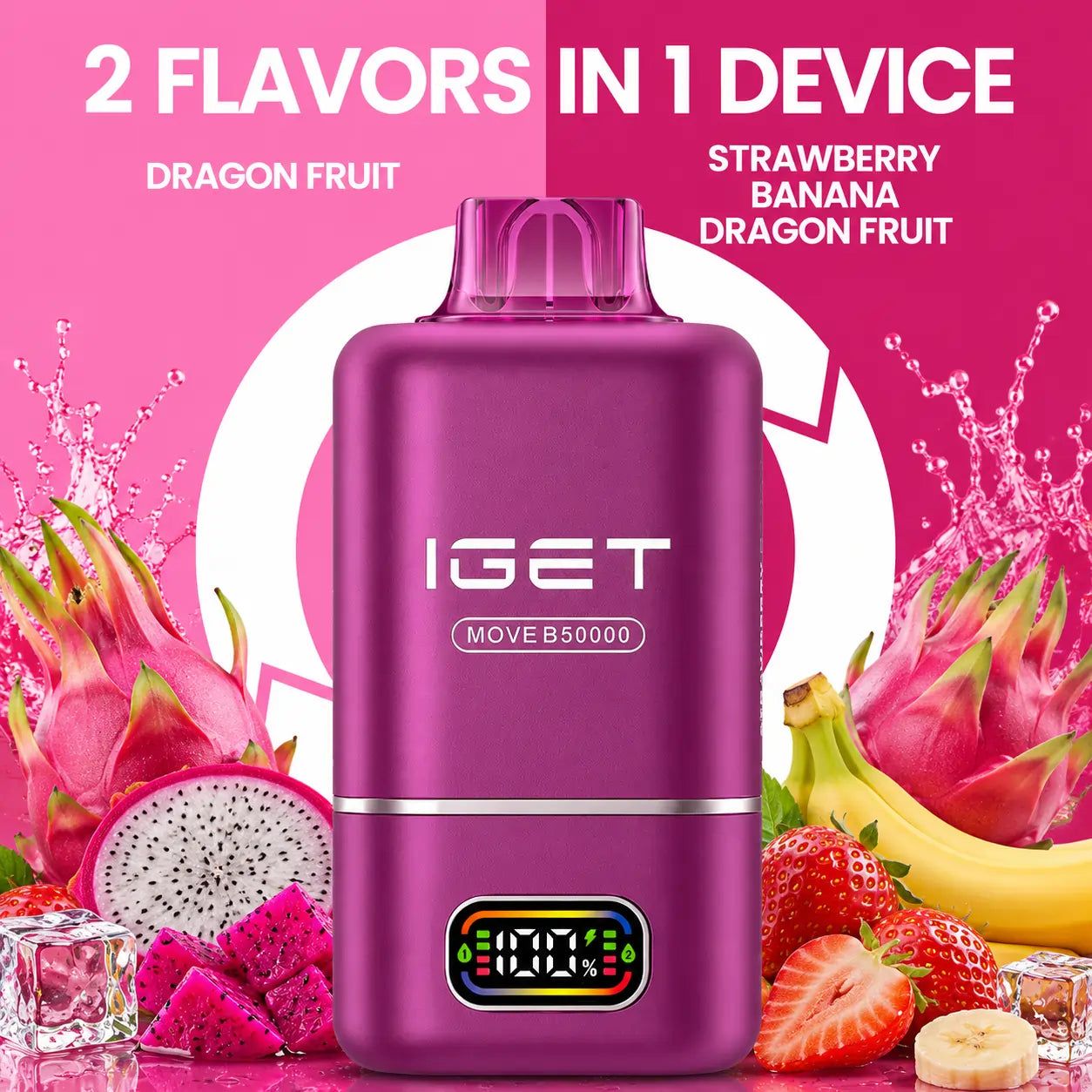 IGet Move B50000 - Dragon Fruit + Strawberry Banana