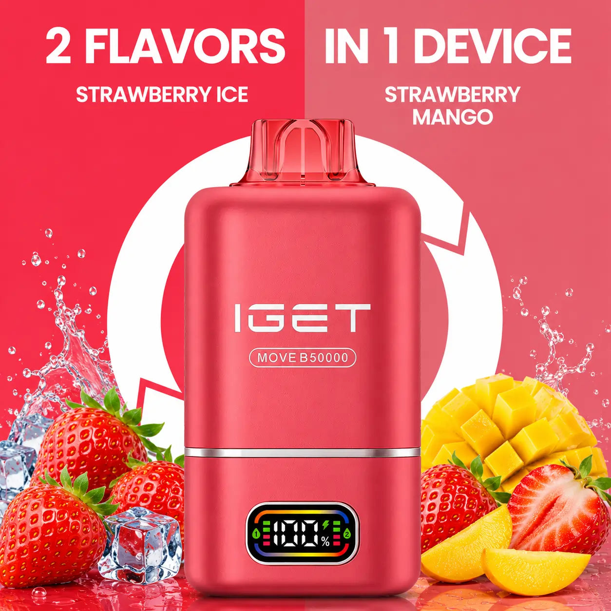 IGet Move B50000- Strawberry ICe + Strawberry Mango 