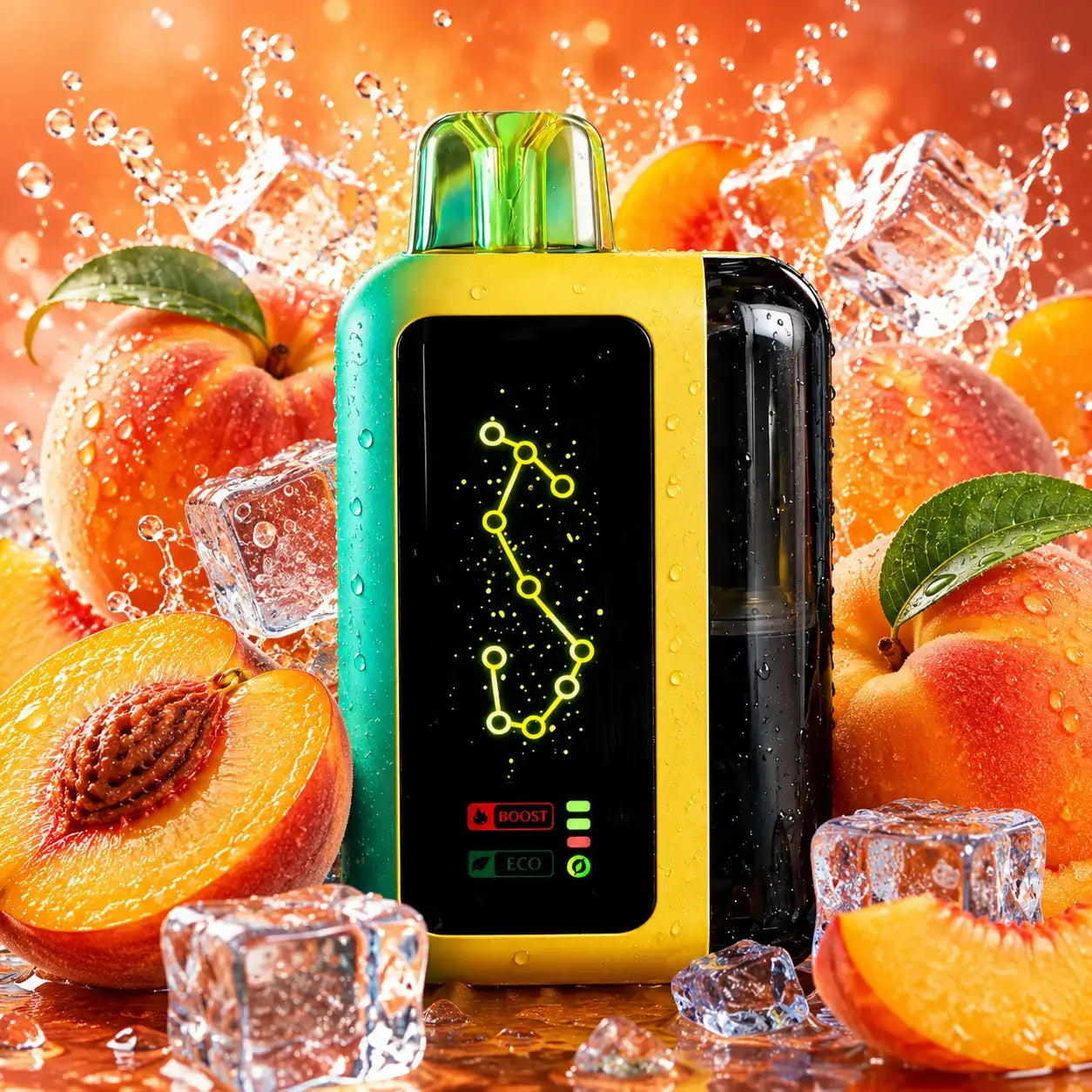 Olivebar geek clear vape pod juicy peach ice flavor