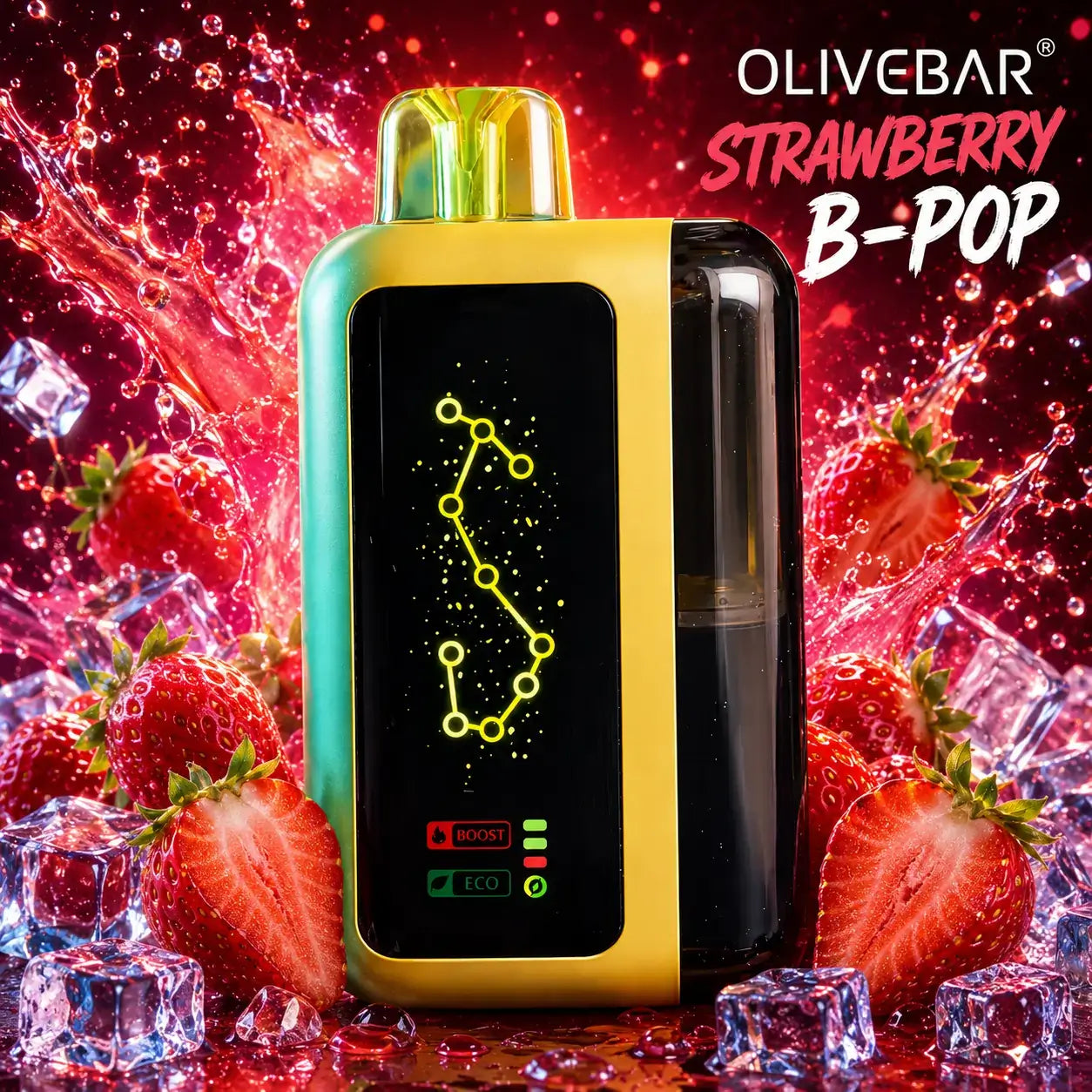 Olivebar geek clear vape 80000 puffs strawberry B-POP