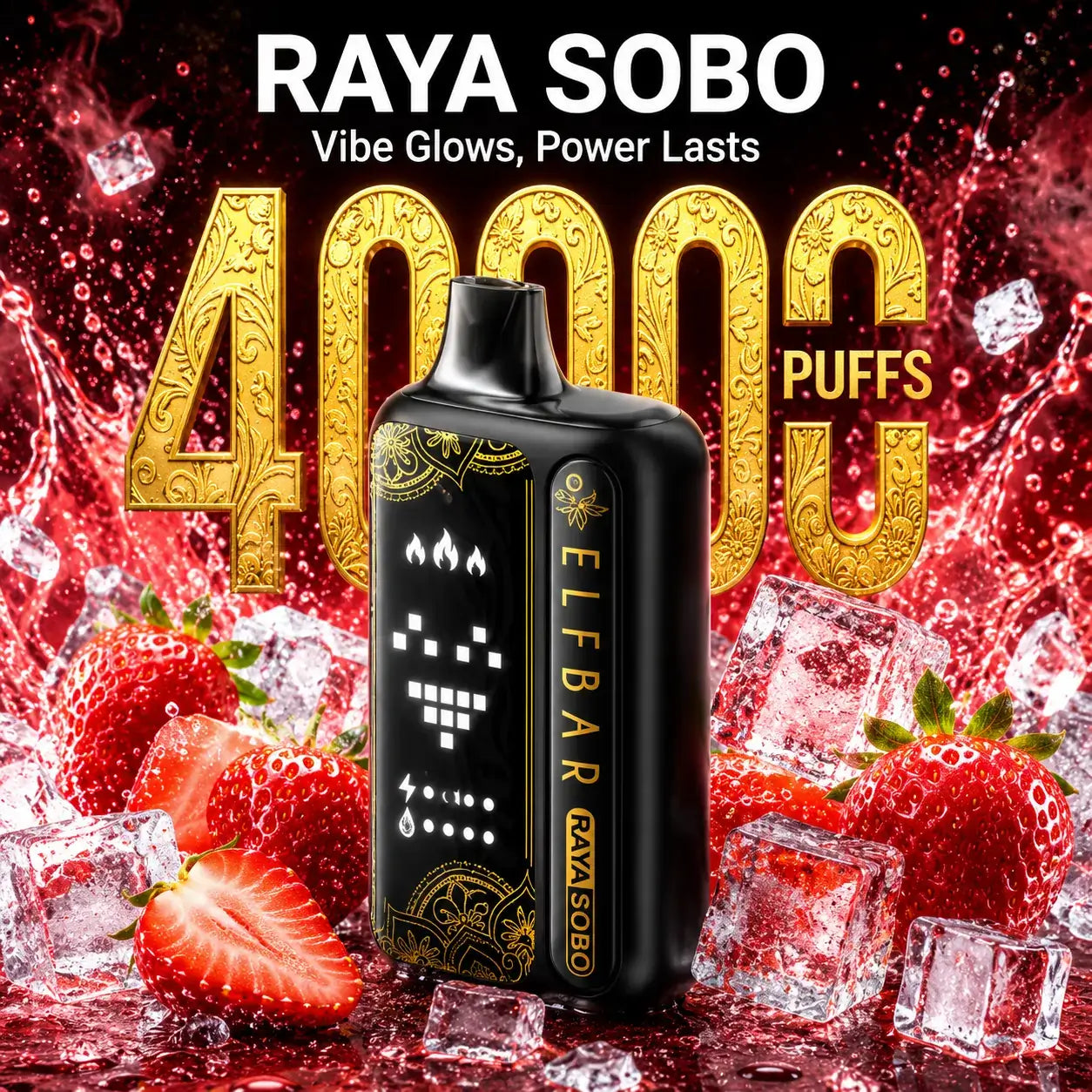 Elfbar Raya Sobo 40K Puffs disposable Vape Pod - strawberry ice