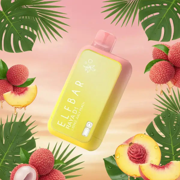 elfbar raya d1 vape - lychee juicy peach