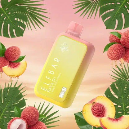 elfbar raya d1 vape - lychee juicy peach