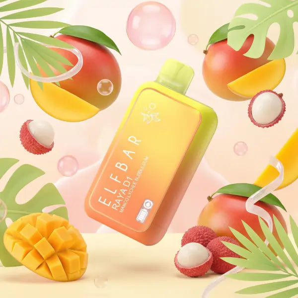 elfbar raya d1 vape - mango lychee bubblegum