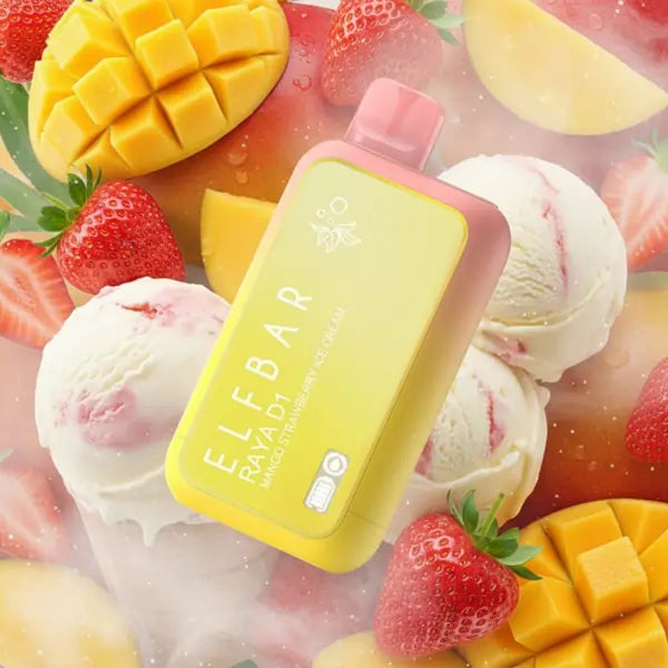 elfbar raya d1 vape - mango strawberry ice cream