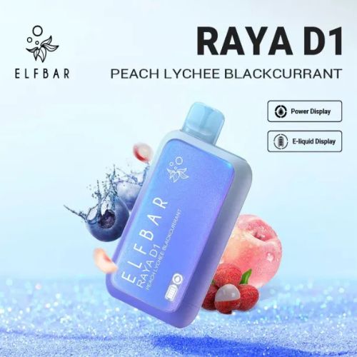 Elf Bar Raya D1 vape - Peach Lychee Blackcurrant