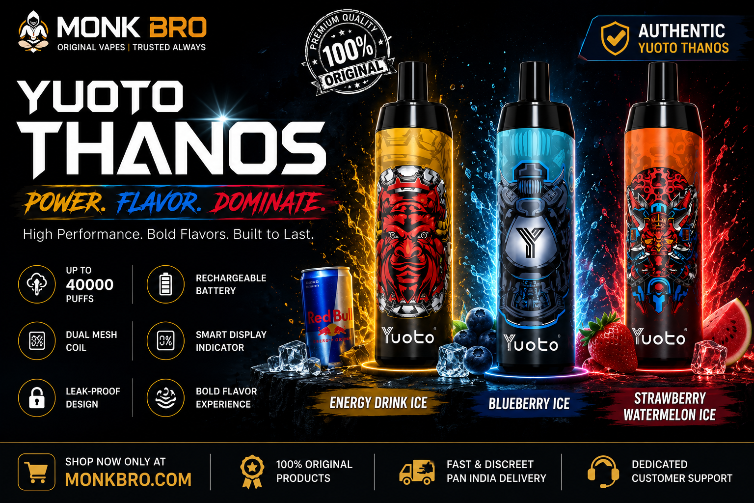 Yuoto Thanos Vape 5000 Puffs At Monkbro India